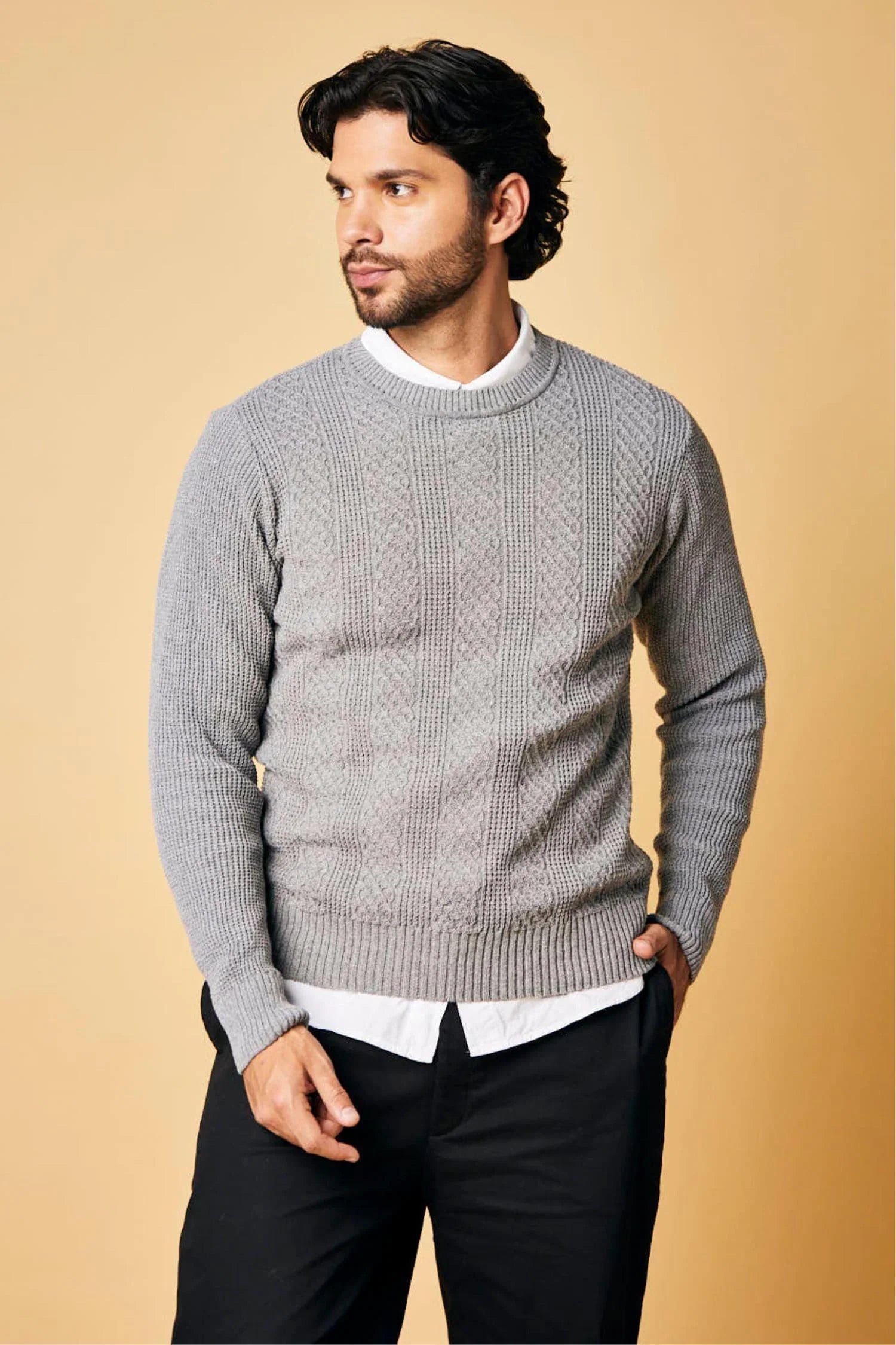 Suéter Cajicá en algodón regenerado trenzado perlado – Hombre